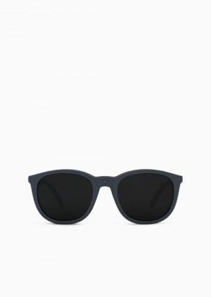 Grey Emporio Armani Men’s Panto Sunglasses With Interchangeable Lenses | EA-SN59488