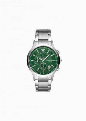 Silver Emporio Armani Chronograph Stainless Steel Watch | EA-SN59371